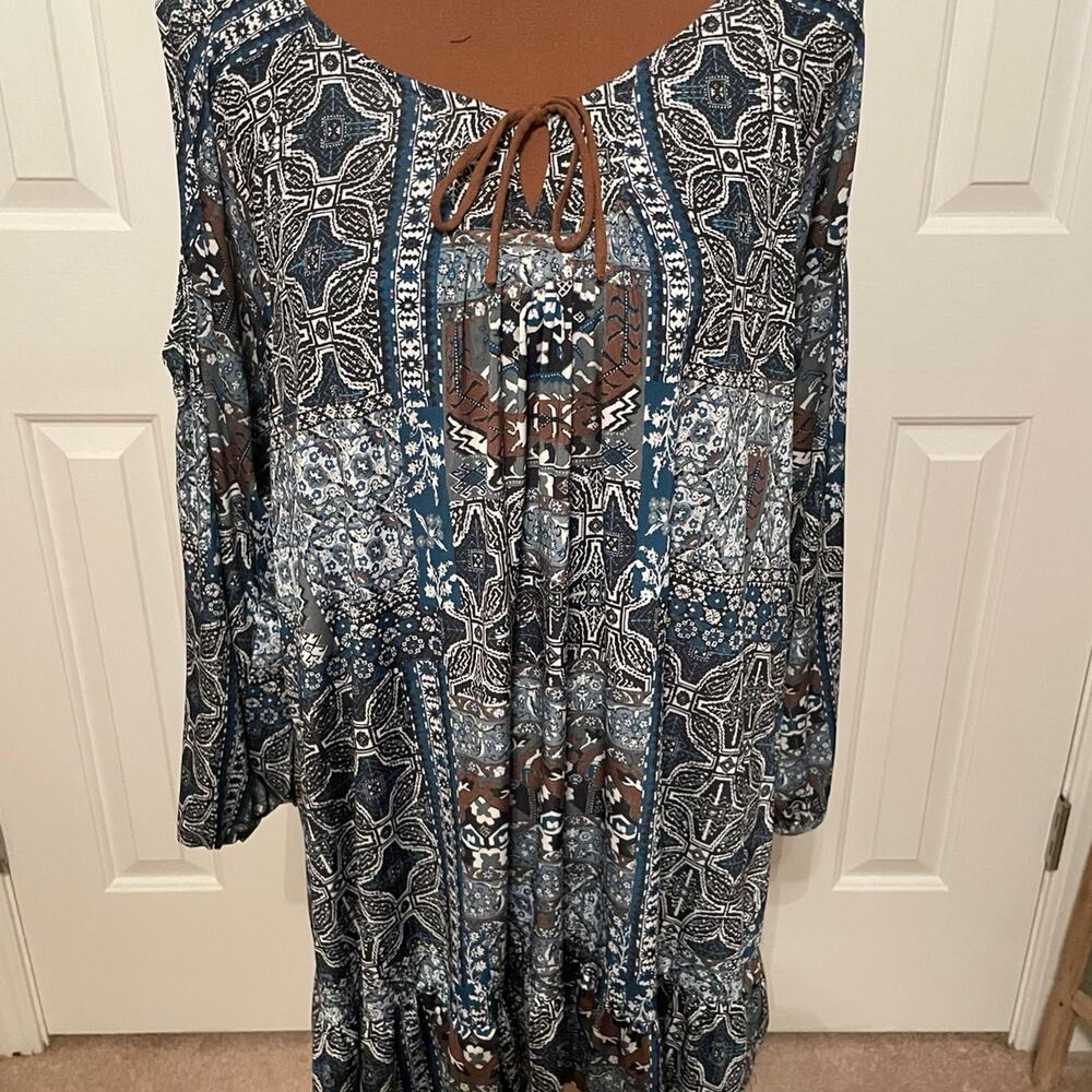 Style & Co Boho Print Tunic Blouse, Size XL